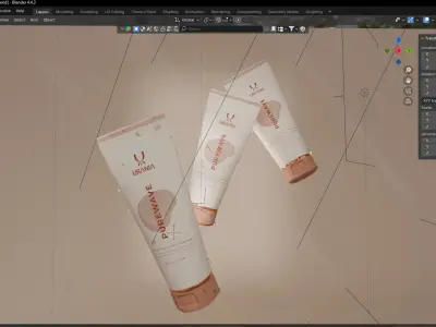 Cosmetic Tube 3D Model Lighting Low-poly 3D model Low-poly 3D model