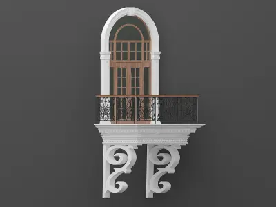 Classic Balcony Door 3D model