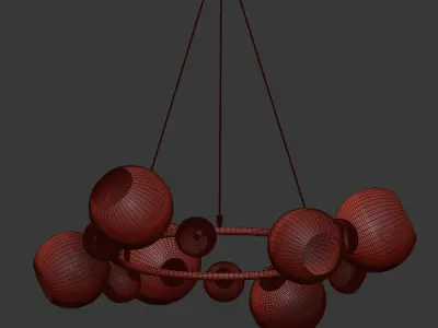 Bubbles 9 light chandelier 3D model