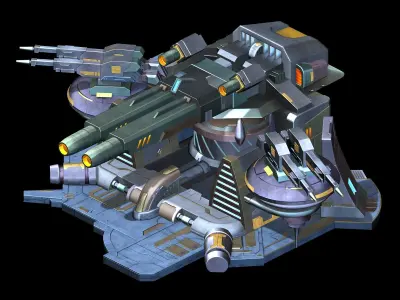 Spaceship - guardian turret 03 3D model