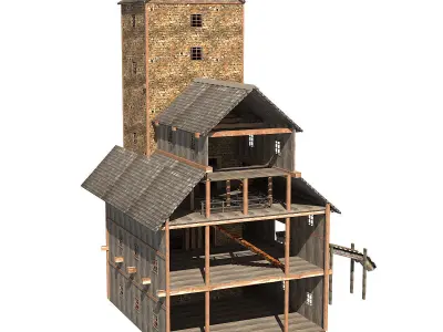 Old Barn Low-poly 3D model