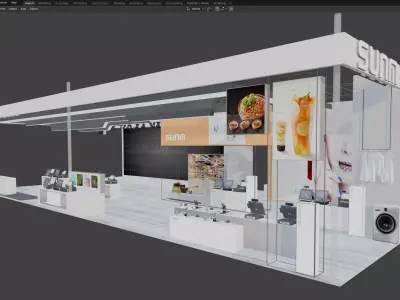 Modern Minimalist Trade Show Booth 3D model