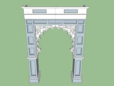 indian jodhpur stone haritage arch door  3D model