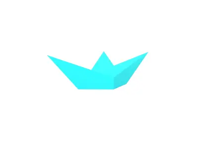 Paper Boat v1 008 Low-poly 3D model