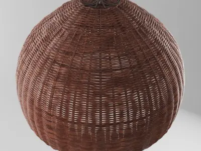 Wicker chandelier odeon light buta 3D model