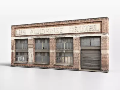 Old Abandoned Factory Realistic Asset Low-poly 3D model