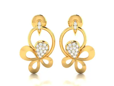 Women Pendant Earrings Set 3dm stl FBX OBJ Render Detail 3D print model order