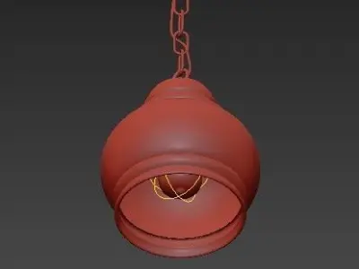 Iron Built Matte Black Vintage Pendant 2 3D model