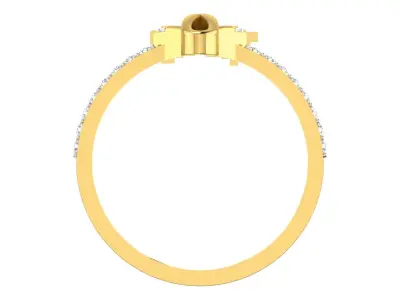 Light Weight Yellow Gold Diamond Ring  -EZ R-112 3D print model