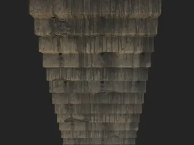 Concrete Stairs Dirty Low-poly 3D model