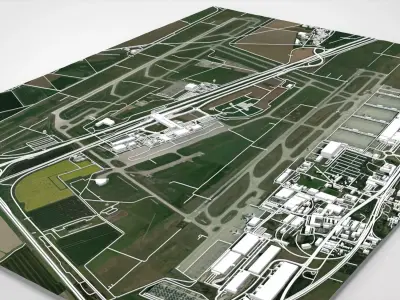 Leipzig Airport Germany 3D model