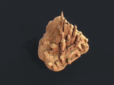 Sand Castle Low-poly 3D model
