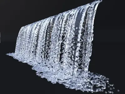 Animated Waterfall   350cm W - 80cm H  3D model