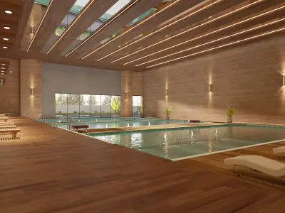 swimming pool public 3d model 3D model