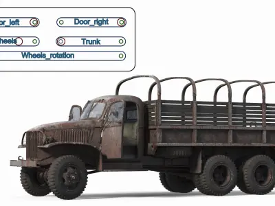  Classic WW2 Supply Truck Worn Rusted Rigged 
