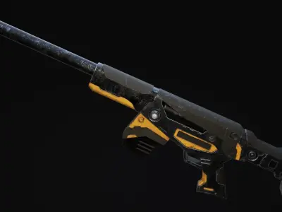 Mirazaer Rifle Scifi Game Ready Low-poly 3D model