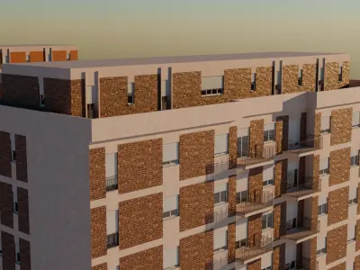 High density City residential Buildings Low-poly 3D model