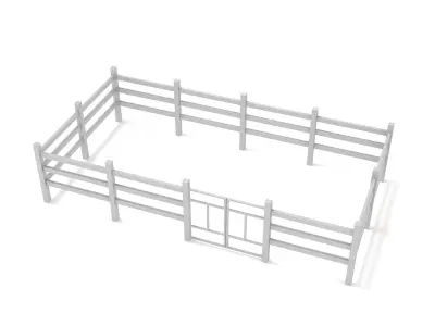 white fence  3D model