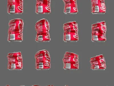 Crushed Soda Can 3D Model Collection 3D model