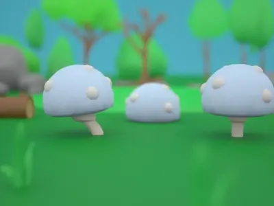 LowPoly Nature Asset Pack Trees Grass and Rocks for AR VR Games Low-poly 3D model