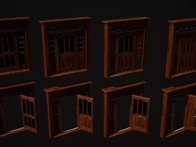 Hinged door 01 3D model