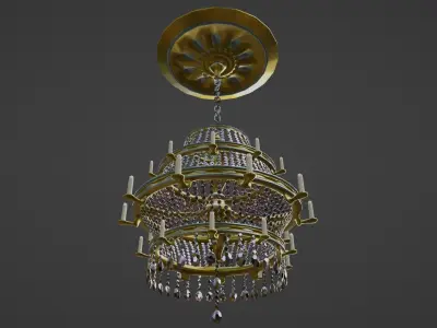 Big Candle Chandelier 3D model