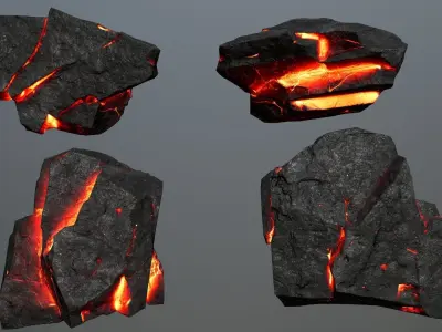 Rock Set 16 Low-poly 3D model