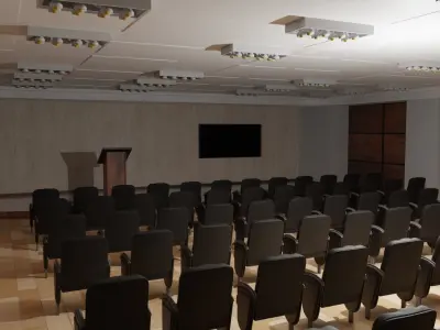  Briefing Press Room Low-poly 3D model