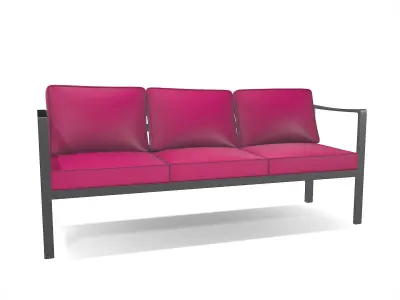 out bench sling fabric 005 Low-poly 3D model