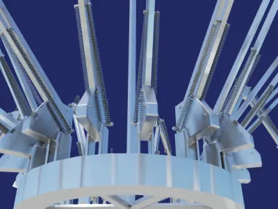 Steel and White Hanging Chandelier Desk Lamp 3D model