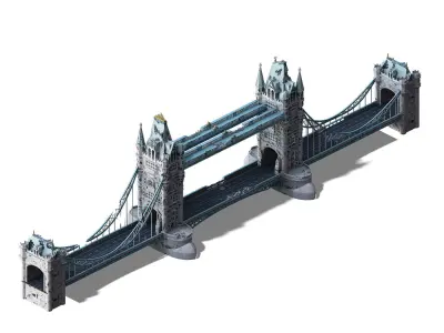 Sci Fi Building-London Tower Bridge 02 3D model