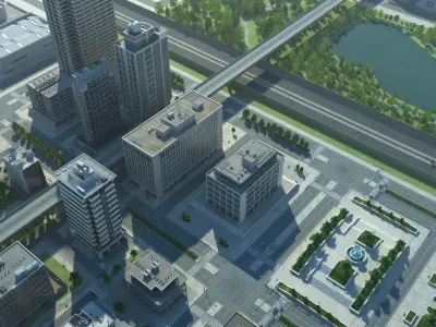 City Cityscape HD Detailed 3D model