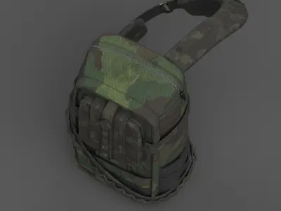 Backpack military combat soldier armor scifi Generic camp human  Low-poly 3D model