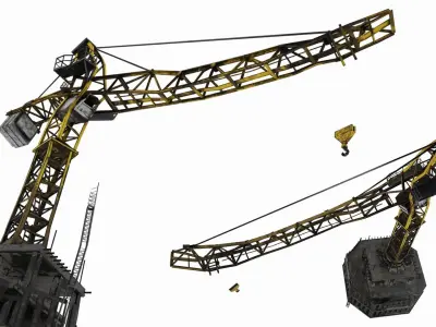 Post-apocalyptic Crane model Low-poly 3D model