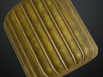 Golden Rust Metal Corrugated Transparent PBR Seamless Texture