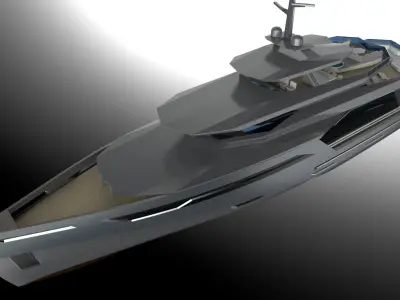 MEGA YACHT EXTERIOR CONCEPT DESIGN 3D model