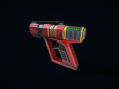 Laser Handgun Low-poly 3D model