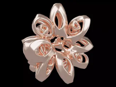 Abstract Flower Shape v1 003 Low-poly 3D model