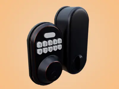 Security Door Digital Lock Low-poly 3D model