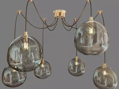 Molten Glass Chandelier 3D model