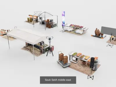 Ultimate souk semi scfi market 3D Model Pack