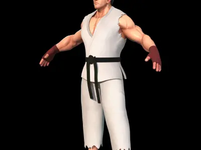 Street fighter - Ryu 3D model Low-poly 3D model