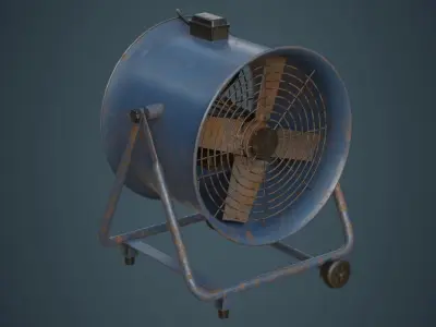 Industrial Fan 1B Low-poly 3D model