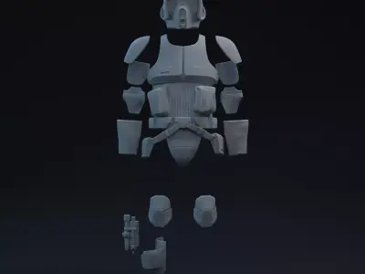 RotJ Scout Trooper One-Twelfth Scale Printable Kit 3D print model