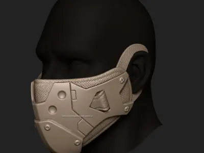 sci fi face mask v1 highpoly zbrush sculpt 3D model