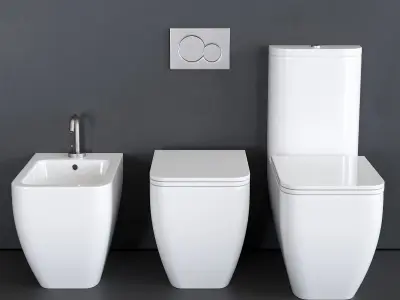 Scarabeo Ceramiche Teorema 2 0 WC art 5138 art 5139 art 5140 Low-poly 3D model