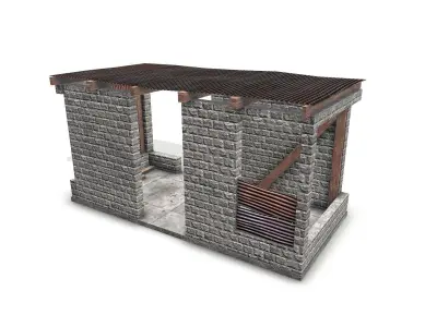 Metal Plates Shed 4 Low-poly 3D model