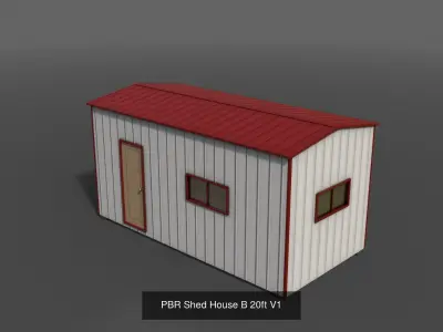PBR Shed House B 3D Model Pack