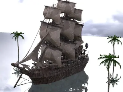 Ancient pirate Port Tortuga Kit bash  3D model