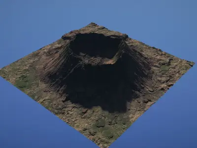Landscape Environment Volcano Snow 13 Low-poly 3D model
